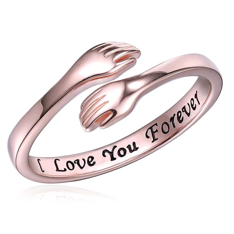 Custom Engraved Hugging Me Ring Meaningful Gift for Loved Ones