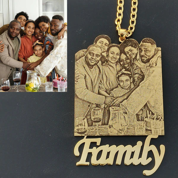 Custom Photo Engraved Pendant Necklace