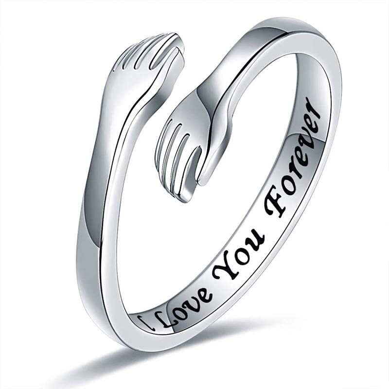 Custom Engraved Hugging Me Ring Meaningful Gift for Loved Ones