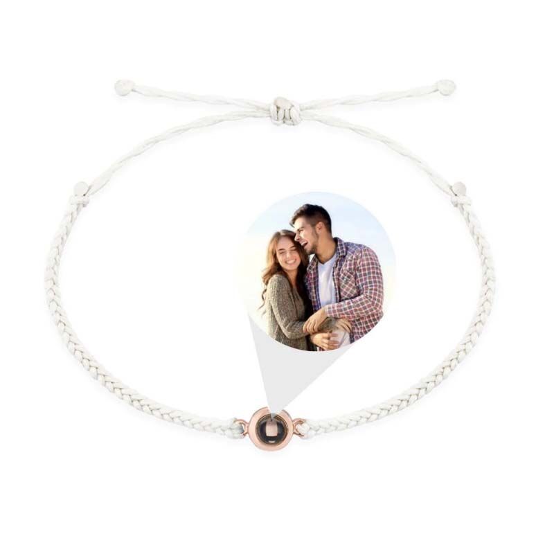 Custom Circle Photo Projection Bracelet for Women and Men Personalized Gift