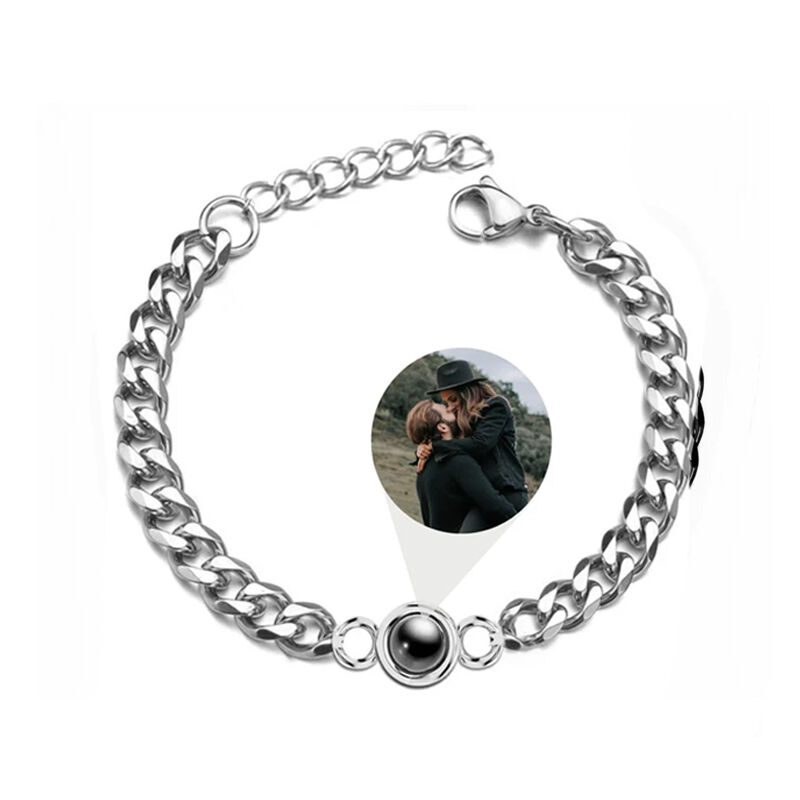 Customized Photo Bracelet for Men - Personalized Gift with Engraved Picture